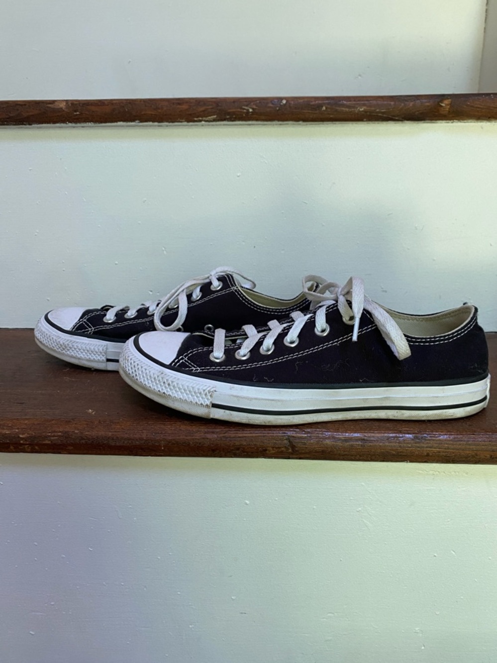 Converse Black and White Low-Top All Star Canvas Sneakers - Picture 8 of 9
